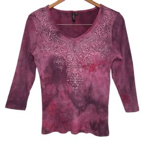Womens Purple 3/4 Sleeve Top PXL (Petite XL)
